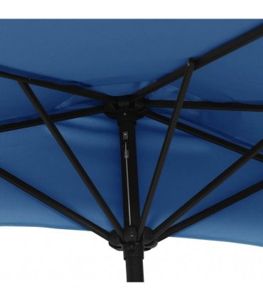 vidaXL Balcony Parasol with Aluminium Pole Blue 270x144x222 cm Half