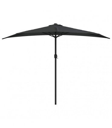 vidaXL Balcony Parasol with Aluminium Pole Black 300x155x223 cm Half
