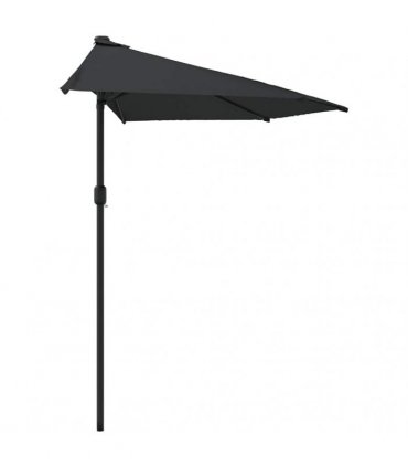 vidaXL Balcony Parasol with Aluminium Pole Black 300x155x223 cm Half
