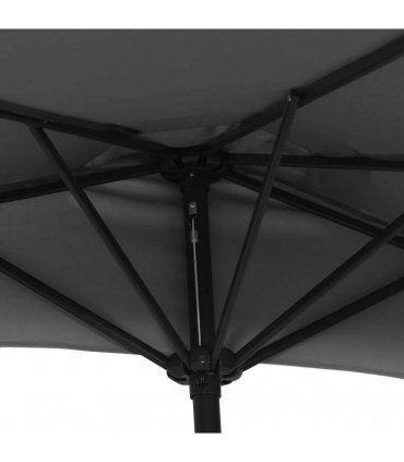 vidaXL Balcony Parasol with Aluminium Pole Black 300x155x223 cm Half