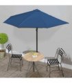 vidaXL Balcony Parasol with Aluminium Pole Blue 300x155x223 cm Half