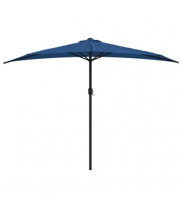 vidaXL Balcony Parasol with Aluminium Pole Blue 300x155x223 cm Half