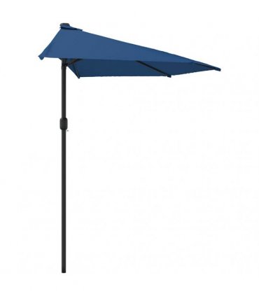 vidaXL Balcony Parasol with Aluminium Pole Blue 300x155x223 cm Half