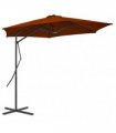 vidaXL Garden Parasol with Steel Pole Terracotta 300x230 cm
