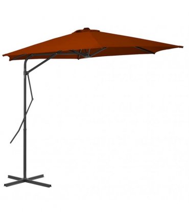 vidaXL Garden Parasol with Steel Pole Terracotta 300x230 cm