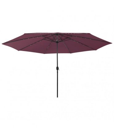 vidaXL Garden Parasol with LED Lights 400 cm Bordeaux Red