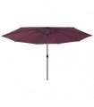 vidaXL Garden Parasol with LED Lights 400 cm Bordeaux Red