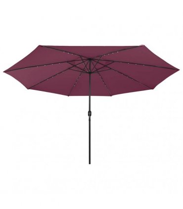 vidaXL Garden Parasol with LED Lights 400 cm Bordeaux Red
