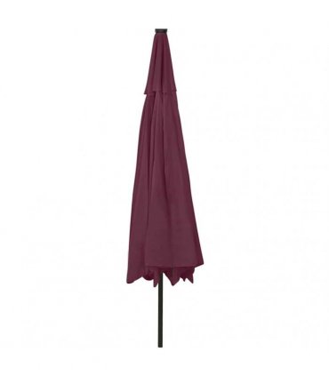 vidaXL Garden Parasol with LED Lights 400 cm Bordeaux Red