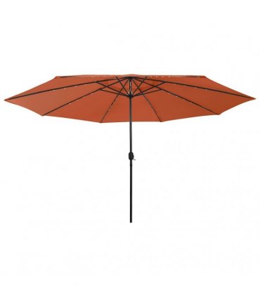vidaXL Garden Parasol with LED Lights 400 cm Terracotta