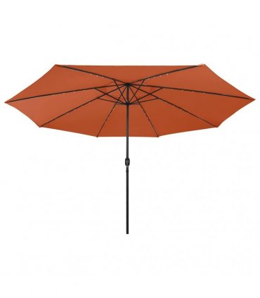 vidaXL Garden Parasol with LED Lights 400 cm Terracotta