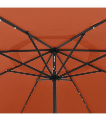 vidaXL Garden Parasol with LED Lights 400 cm Terracotta