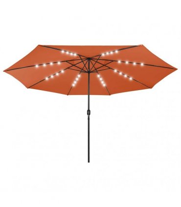 vidaXL Garden Parasol with LED Lights 400 cm Terracotta