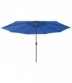 vidaXL Garden Parasol with LED Lights 400 cm Azure Blue
