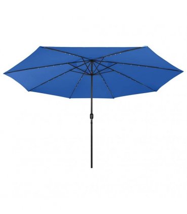 vidaXL Garden Parasol with LED Lights 400 cm Azure Blue