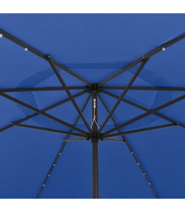vidaXL Garden Parasol with LED Lights 400 cm Azure Blue