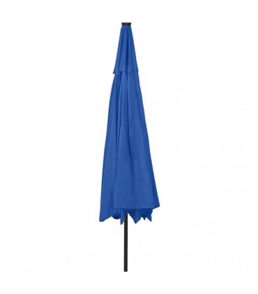 vidaXL Garden Parasol with LED Lights 400 cm Azure Blue