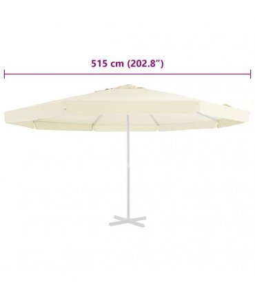 vidaXL Replacement Fabric for Outdoor Parasol Sand 515 cm