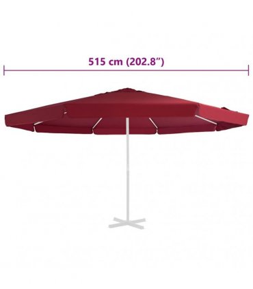 vidaXL Replacement Fabric for Outdoor Parasol Bordeaux Red 515 cm