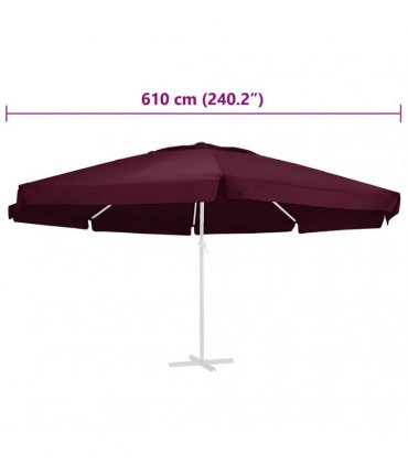 vidaXL Replacement Fabric for Outdoor Parasol Bordeaux Red 610 cm