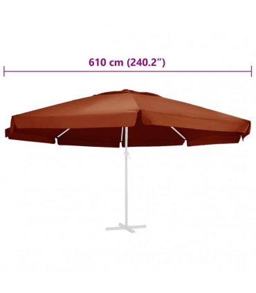 vidaXL Replacement Fabric for Outdoor Parasol Terracotta 610 cm