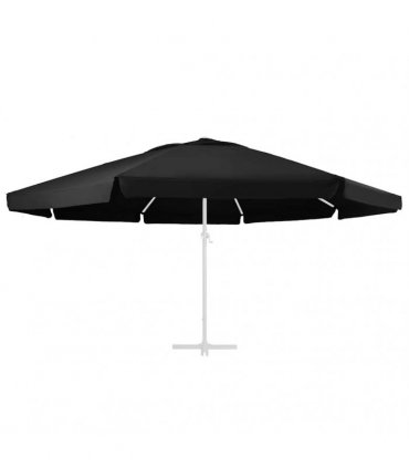 vidaXL Replacement Fabric for Outdoor Parasol Black 610 cm