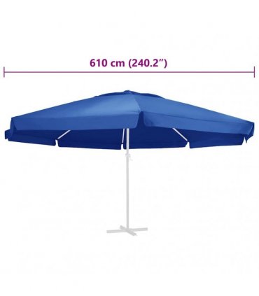 vidaXL Replacement Fabric for Outdoor Parasol Azure Blue 610 cm