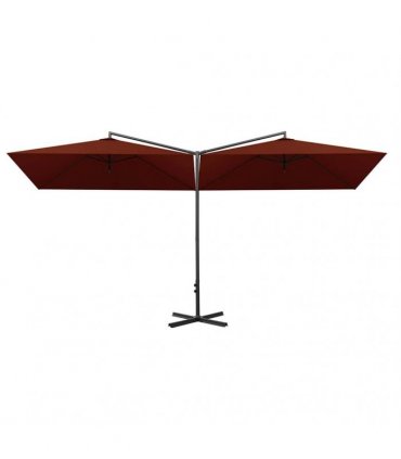 vidaXL Double Garden Parasol with Steel Pole Terracotta 600x300 cm