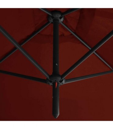 vidaXL Double Garden Parasol with Steel Pole Terracotta 600x300 cm