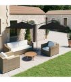 vidaXL Double Garden Parasol with Steel Pole Black 600x300 cm