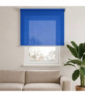 vidaXL Outdoor Roller Blind 65(W)x140(H) cm Blue HDPE