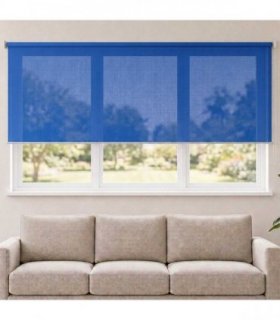 vidaXL Outdoor Roller Blind 355(W)x140(H) cm Blue HDPE