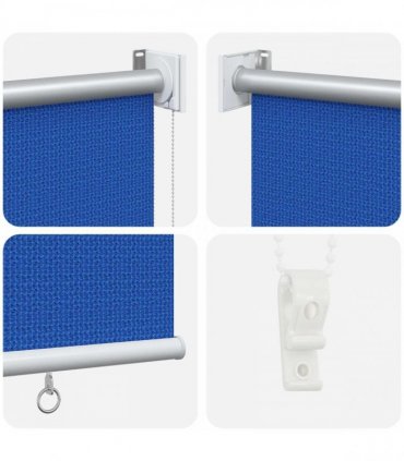 vidaXL Outdoor Roller Blind 355(W)x140(H) cm Blue HDPE