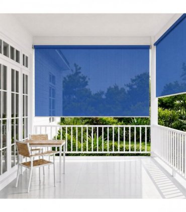 vidaXL Outdoor Roller Blind 405(W)x140(H) cm Blue HDPE