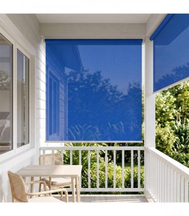 vidaXL Outdoor Roller Blind 65(W)x230(H) cm Blue HDPE