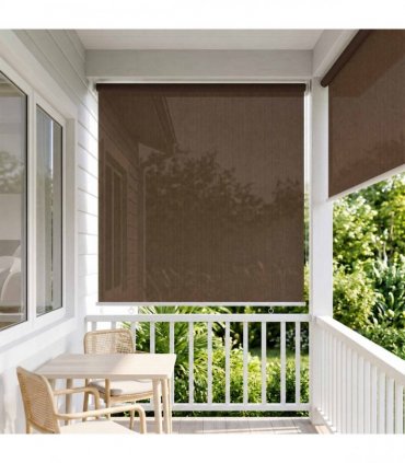 vidaXL Outdoor Roller Blind 105(W)x230(H) cm Brown HDPE