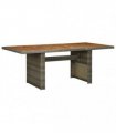 vidaXL Garden Table Brown Poly Rattan and Solid Acacia Wood