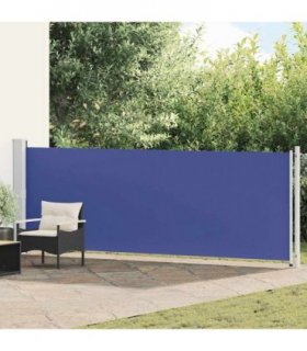 vidaXL Patio Retractable Side Awning 140x600 cm Blue