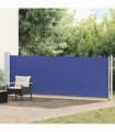 vidaXL Patio Retractable Side Awning 140x600 cm Blue
