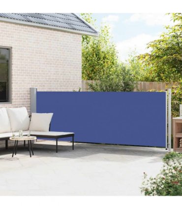 vidaXL Patio Retractable Side Awning 140x600 cm Blue
