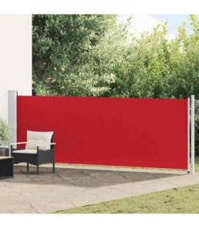 vidaXL Patio Retractable Side Awning 140x600 cm Red