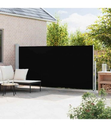 vidaXL Patio Retractable Side Awning 180x514 cm Black
