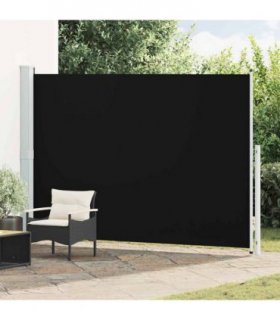 vidaXL Patio Retractable Side Awning 200x314 cm Black