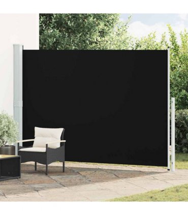vidaXL Patio Retractable Side Awning 200x314 cm Black