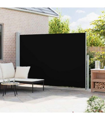 vidaXL Patio Retractable Side Awning 200x314 cm Black