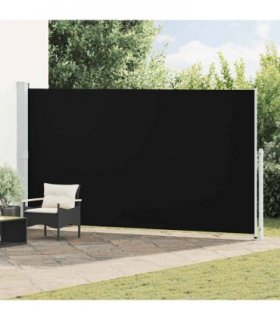 vidaXL Patio Retractable Side Awning 200x514 cm Black