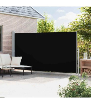 vidaXL Patio Retractable Side Awning 200x514 cm Black
