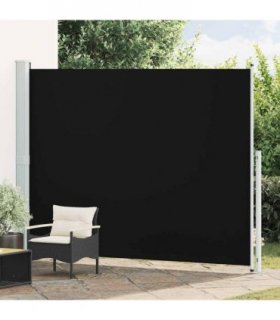 vidaXL Patio Retractable Side Awning 220x314 cm Black