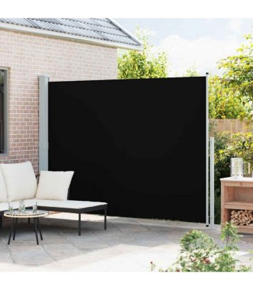 vidaXL Patio Retractable Side Awning 220x314 cm Black