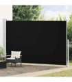 vidaXL Patio Retractable Side Awning 220x514 cm Black